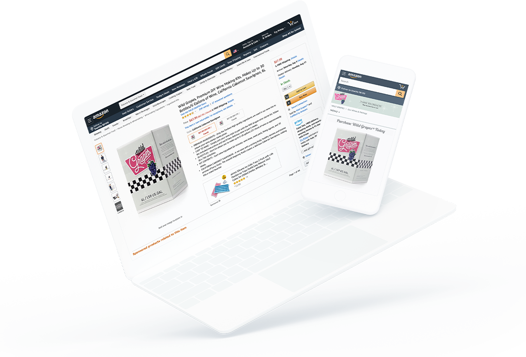 Wildgrapes Amazon on laptop and mobile